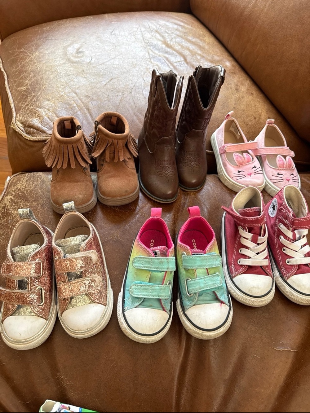 Converse Kids Pink & Mint Tie-Dye Velcro High-Tops and Casual Sneakers Bundle